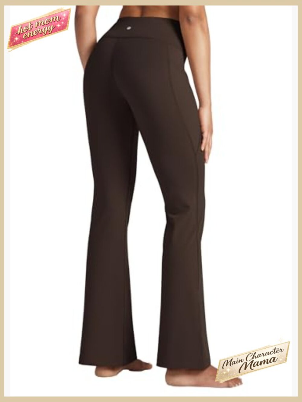 High Waist Flare Leggings with Pockets Yoga Pants Tummy Control 27-33in - Picture 2 of 7